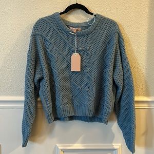 Lovetree Blue Cropped Sweater